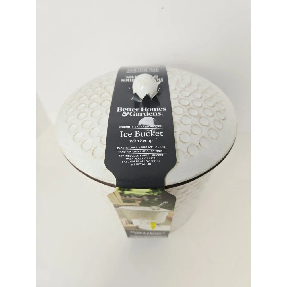Better Homes & Garden Ice Bucket NEW galvanized steel farmhouse 3.49qt